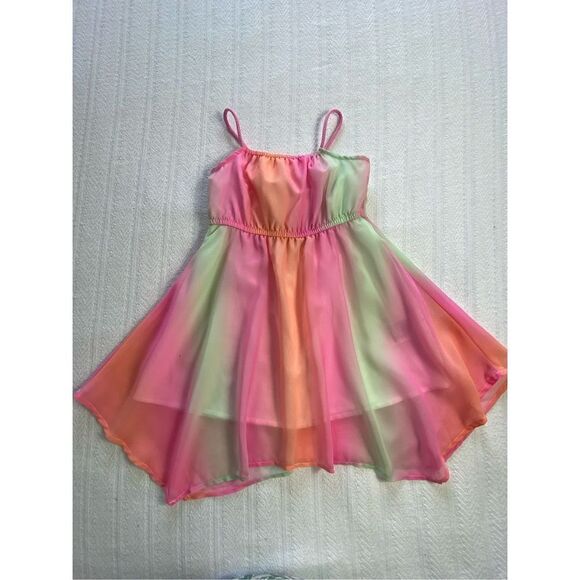 H&M Girl’s 2T Asymmetric Chiffon Strappy MIDI Dress - Picture 8 of 10